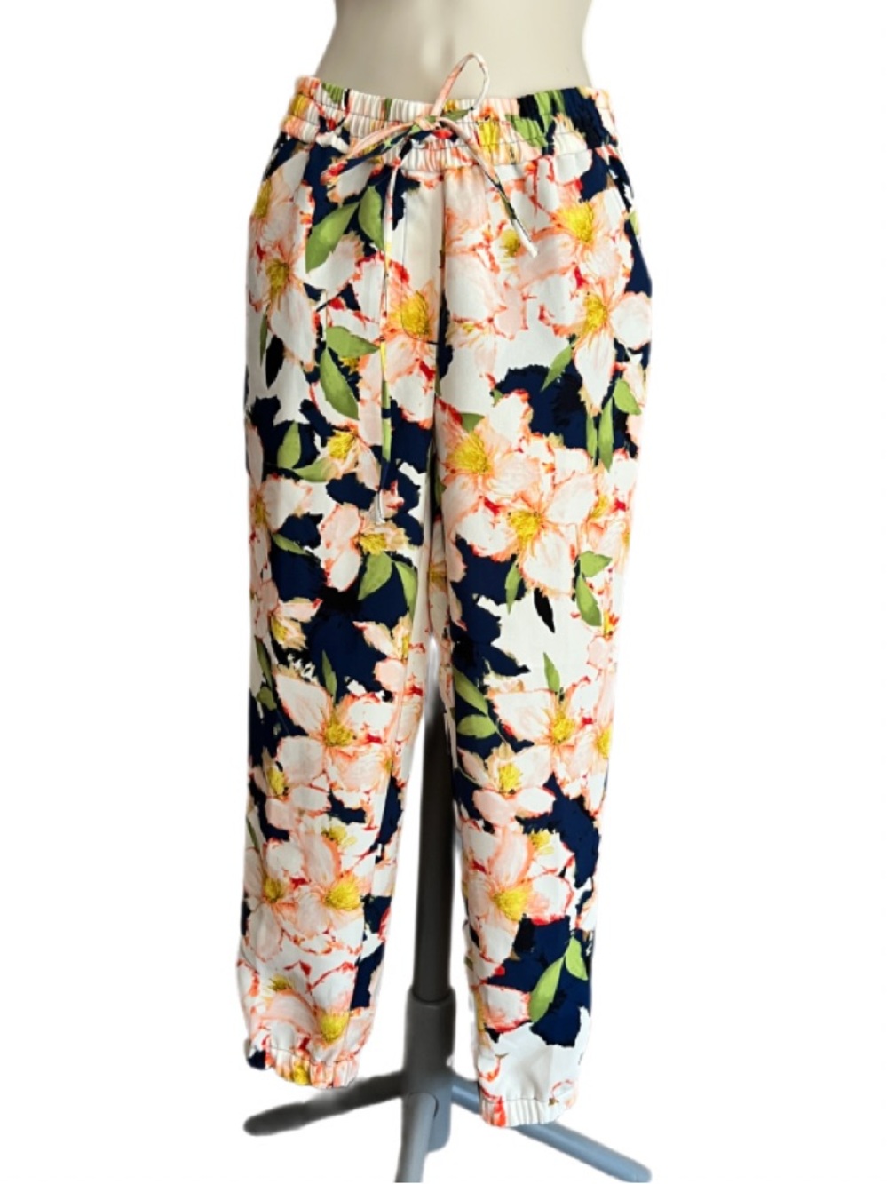 J Crew Navy Floral Pull On Jogger Pants 00P